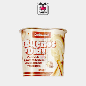 BUENOS DIAS GRILLED HAZELNUT CREAM AND CRISPY STICKS 55G - CANDY BOXS - Candyboxs