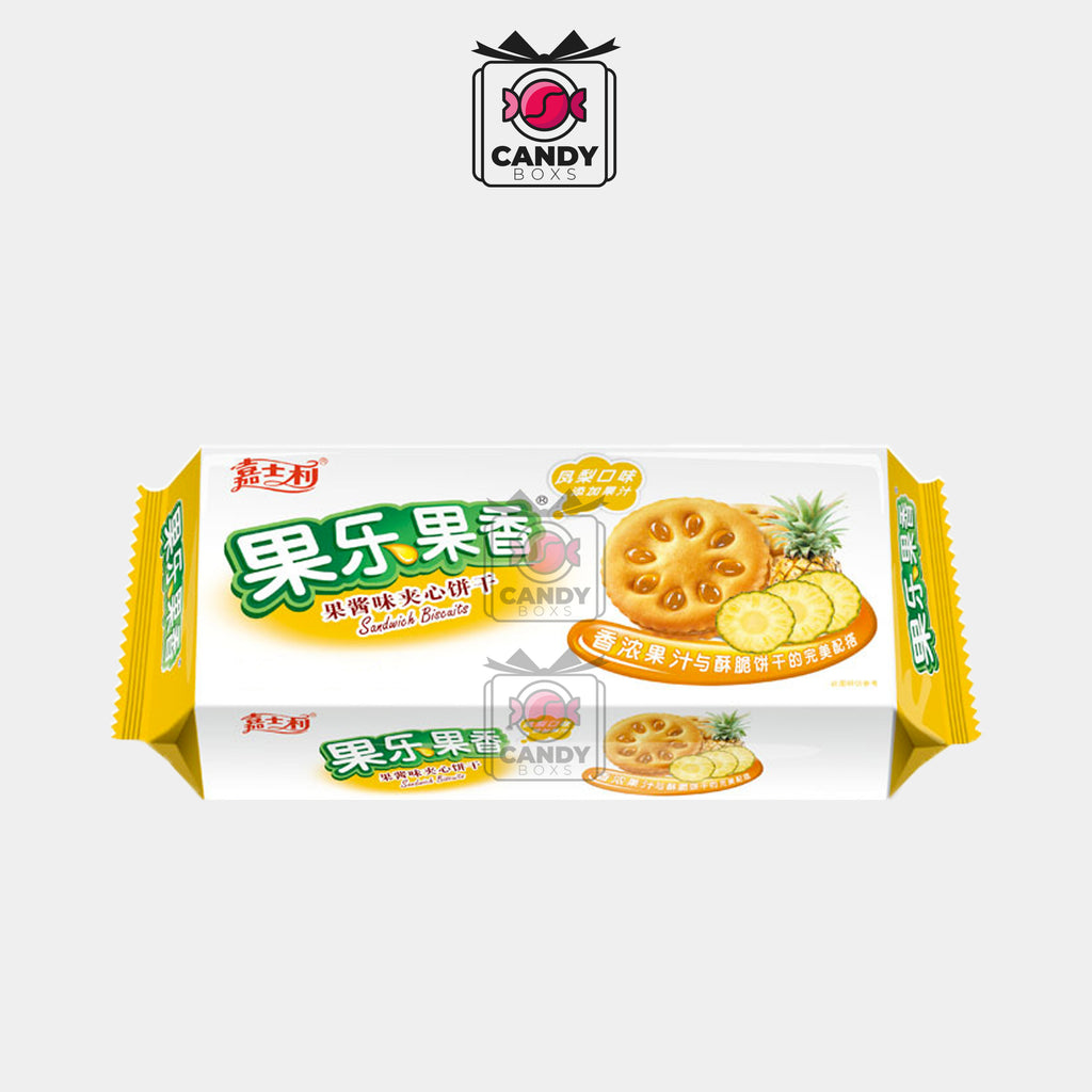 JIASHILI SANDWICH COOKIES PINEAPPLE JAM 58G - CANDY BOXS