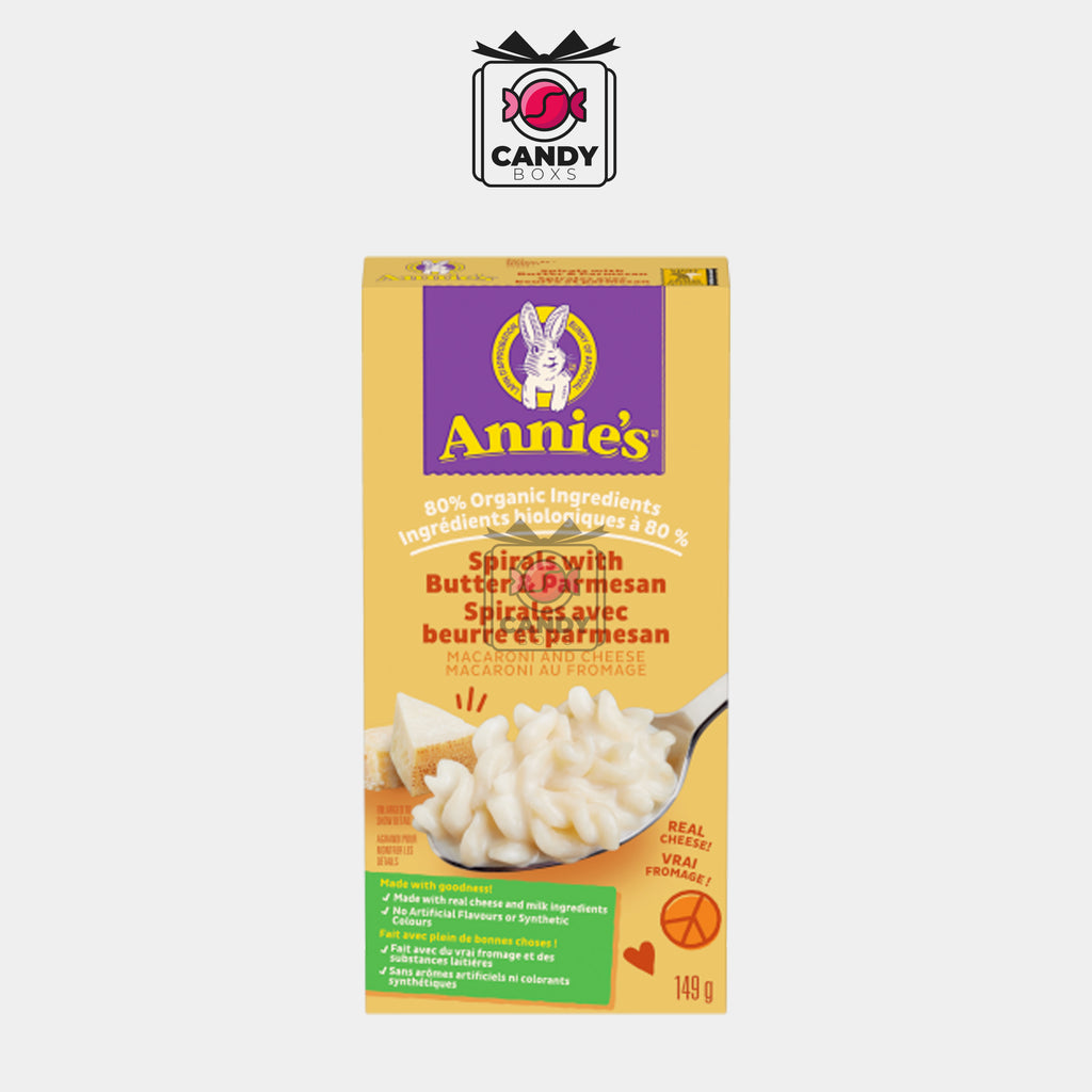 ANNIE'S SPIRALS WITH BUTTER & PARMESAN 149G - CANDY BOXS