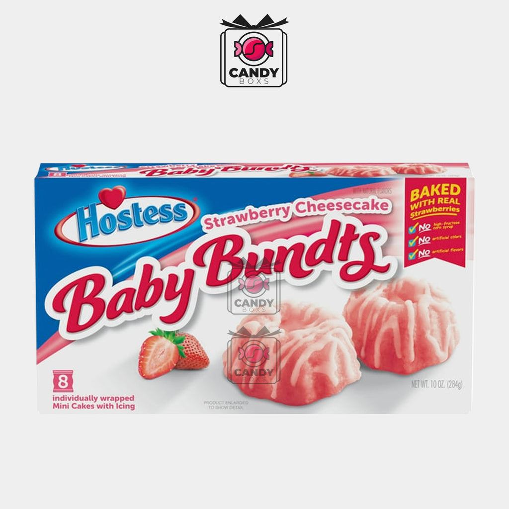 HOSTESS BABY BUNDTS STRAWBERRY CHEESE CAKE X8 - CANDY BOXS