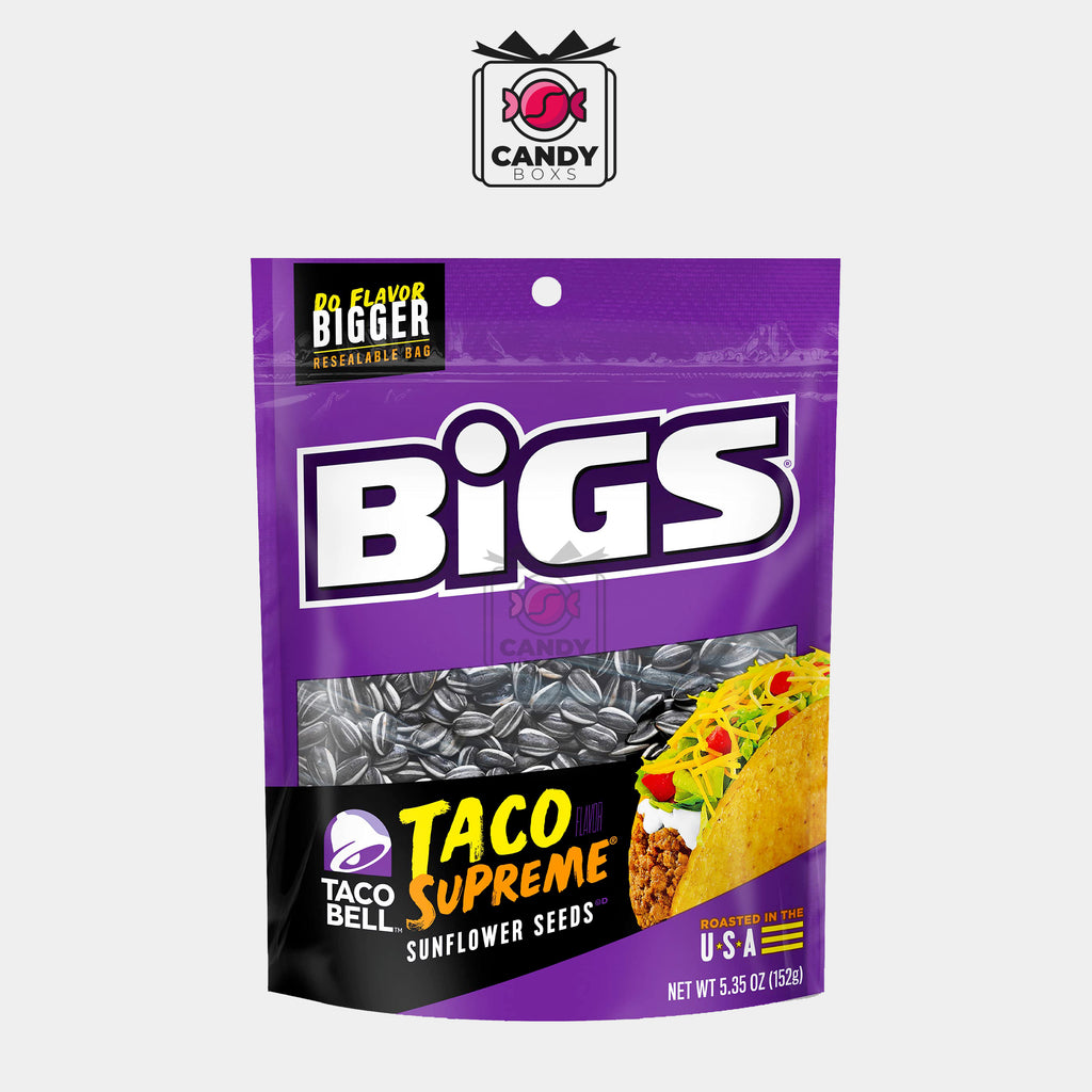 BIGS TACO BELL TACO SUPREME SUNFLOWER SEEDS 152G - CANDY BOXS