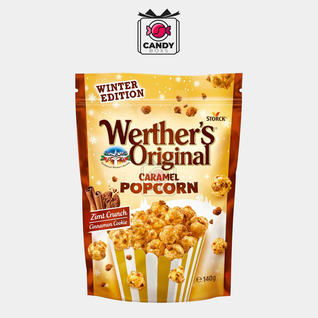 WERTHER'S CARAMEL POPCORN CINNAMON COOKIE (GERMANY) 140G - CANDY BOXS