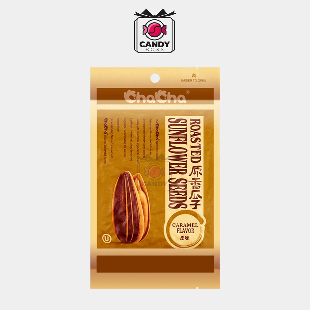 CHACHA ROASTED SUNFLOWER SEEDS CARAMEL FLAVOR 285G - CANDY BOXS
