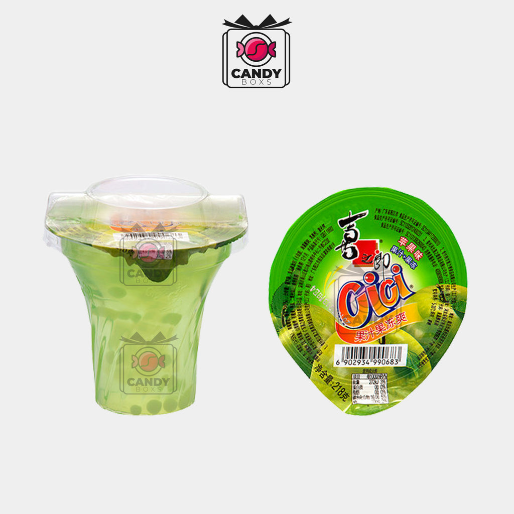 STRONG CICI JELLY DRINK CUP APPLE FLAVOR 218G - CANDY BOXS