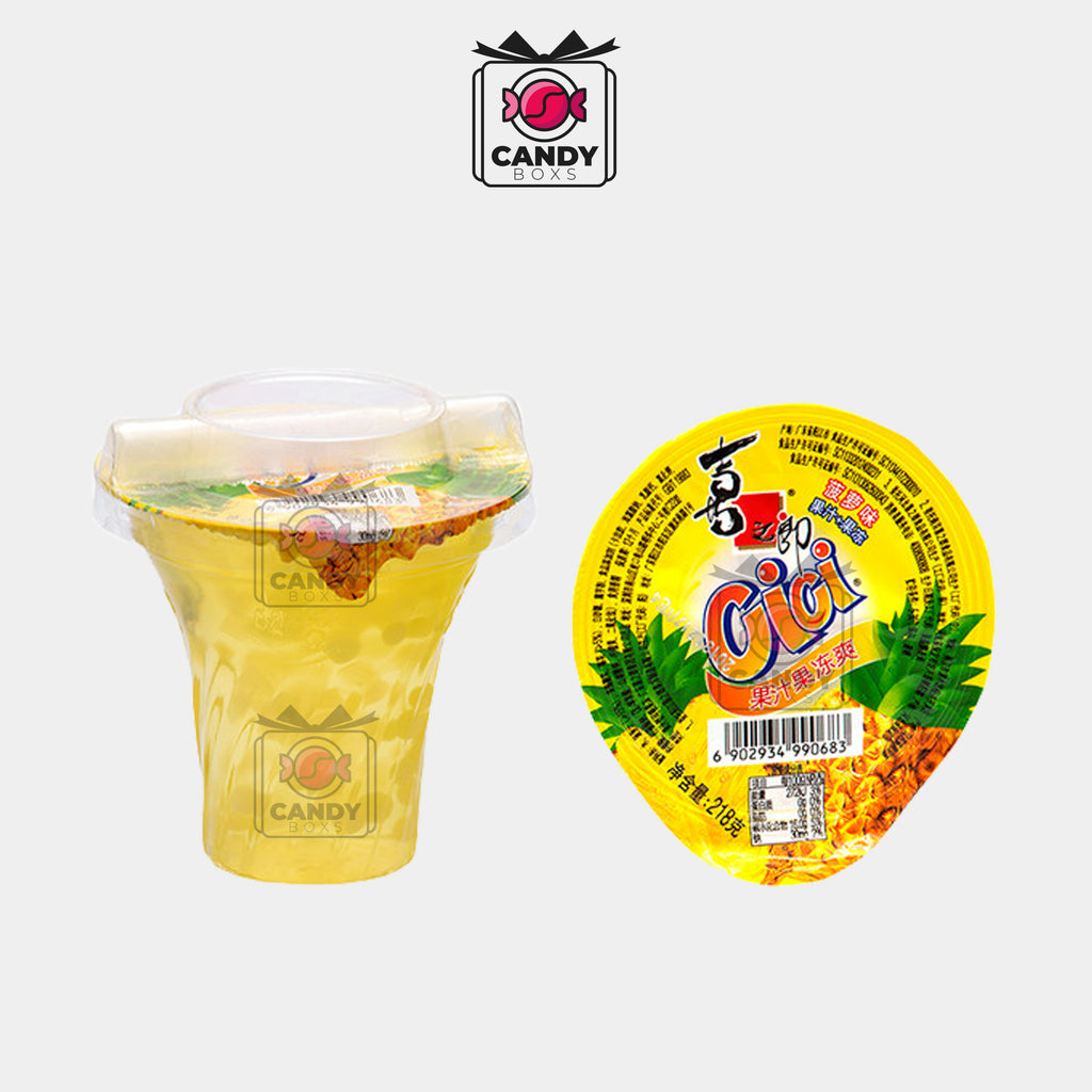 STRONG CICI JELLY DRINK CUP PINEAPPLE FLAVOR 218G - CANDY BOXS