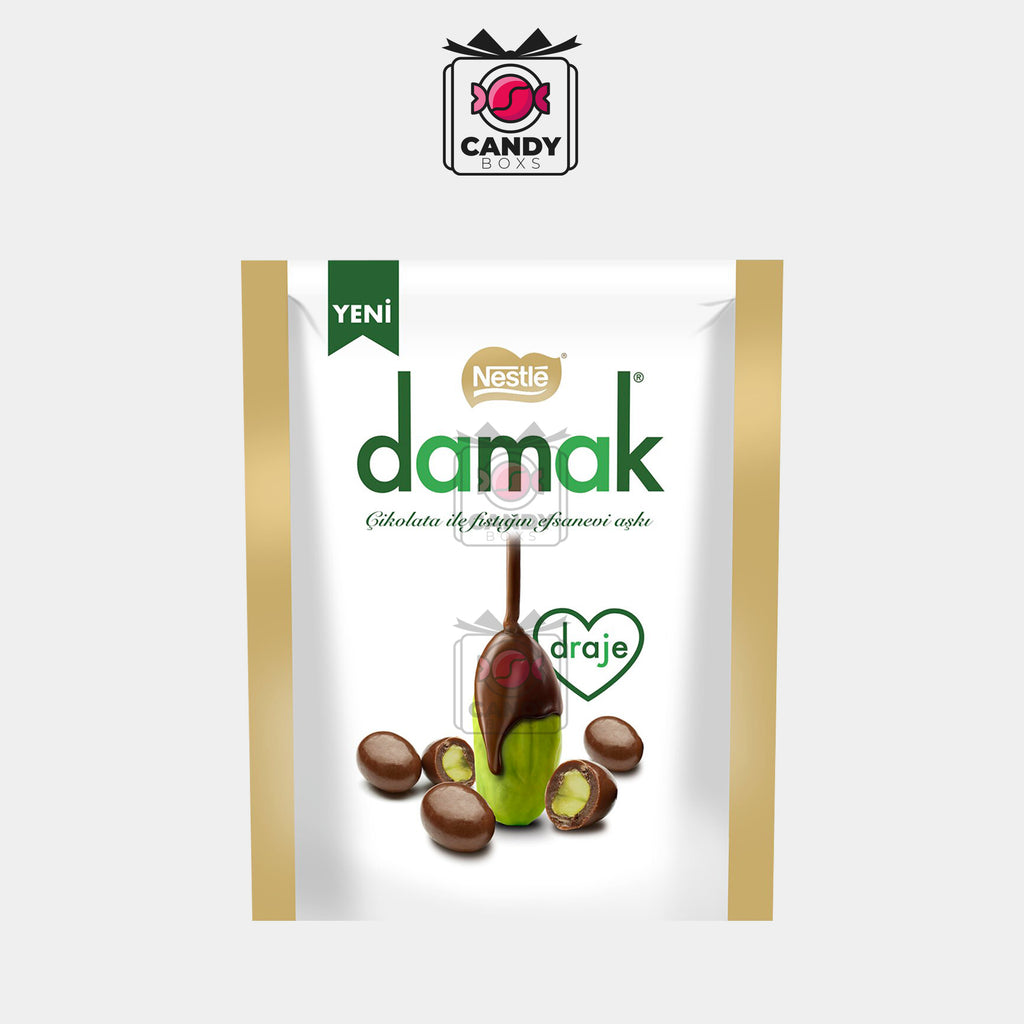 NESTLÉ DAMAK DRAJE PISTACHIO COVERED IN CHOCOLATE 50G - CANDY BOXS