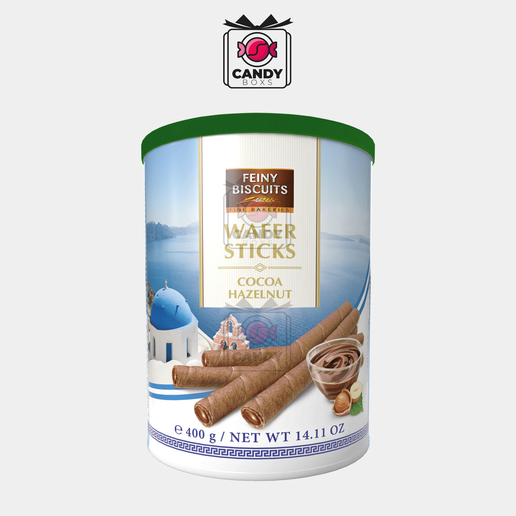 FEINY BISCUITS WAFER ROLLS WITH COCOA HAZELNUT CREAM 400G - CANDY BOXS