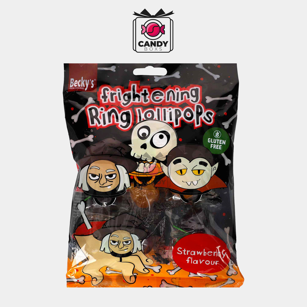 BECKY'S FRIGHTENING RING LOLLIPOPS 90G - CANDY BOXS