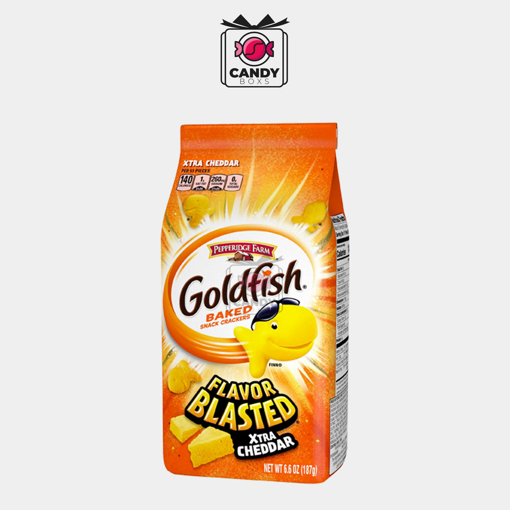 GOLDFISH BLASTED CHEDDAR CHEESE FLAVOR CRACKERS 180G - CANDY BOXS