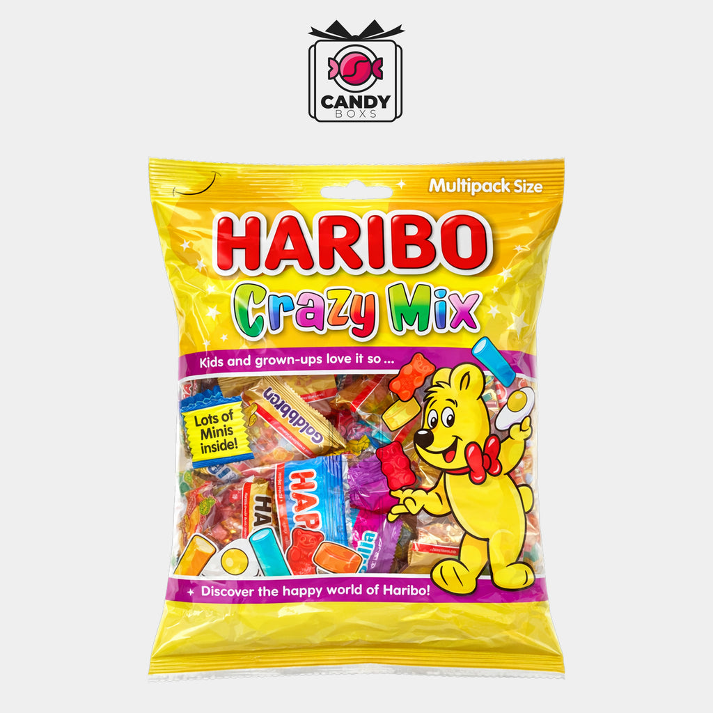 HARIBO CRAZY MIX MINI BAGS 550G - CANDY BOXS