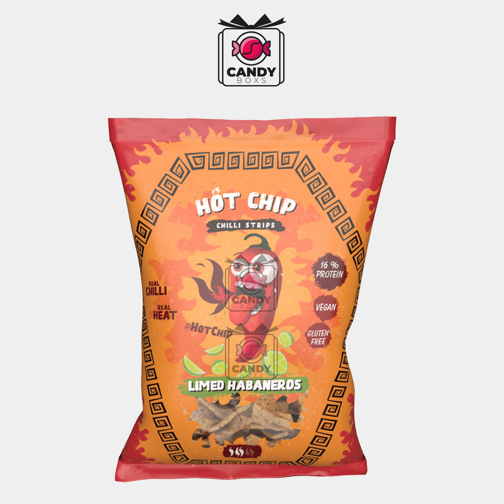 HOT CHIP STRIPS LIMED HABANEROS 80G - CANDY BOXS