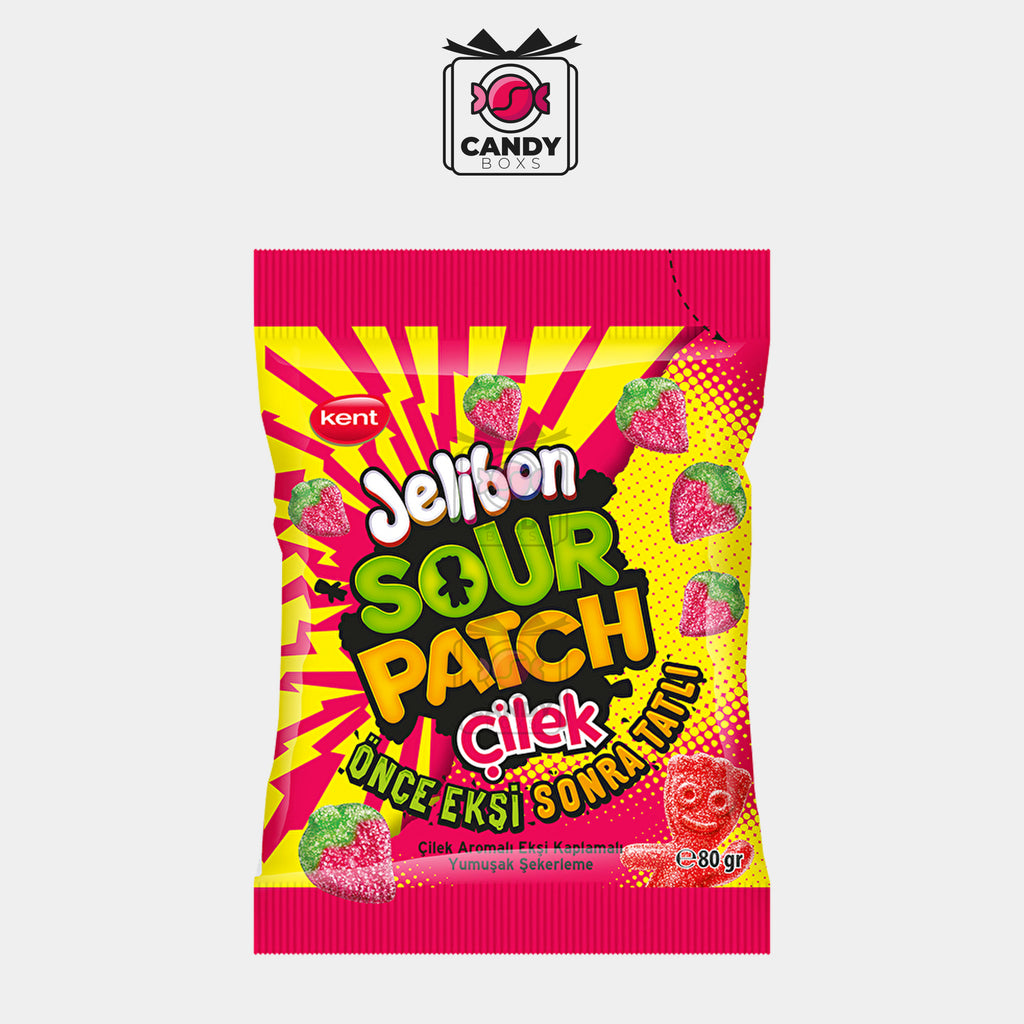 JELIBON SOUR PATCH KIDS STRAWBERRY 80G - CANDY BOXS