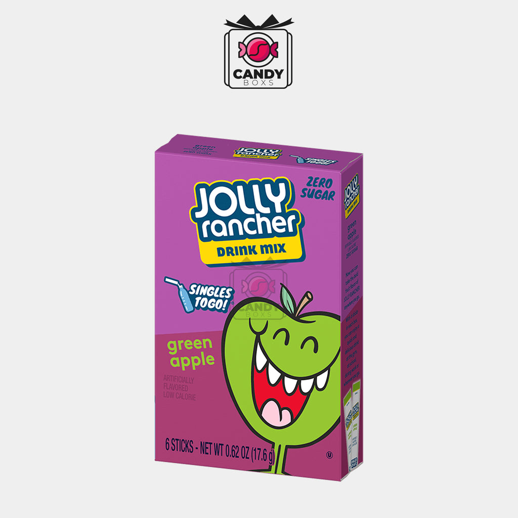 JOLLY RANCHER SUGAR FREE GREEN APPLE POWDERED DRINK MIX X6 - CANDY BOXS