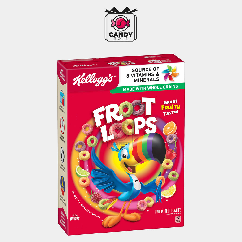 KELLOGG'S FROOT LOOPS CEREAL MADE IN CANADA 345G - CANDY BOXS
