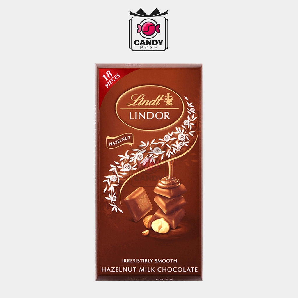 LINDT LINDOR HAZELNUT CHOCOLATE 100G - CANDY BOXS