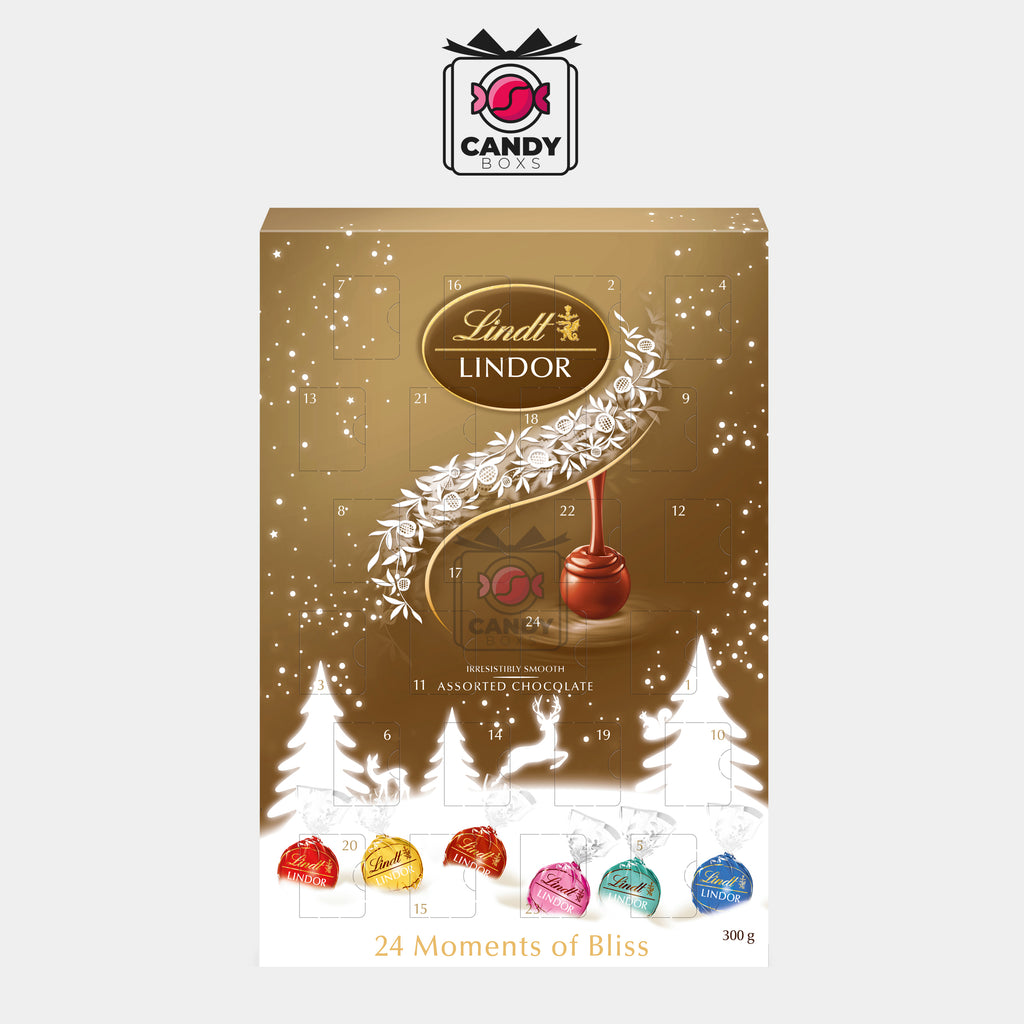 LINDT LINDOR GOLD ADVENT CALENDAR 300G - CANDY BOX