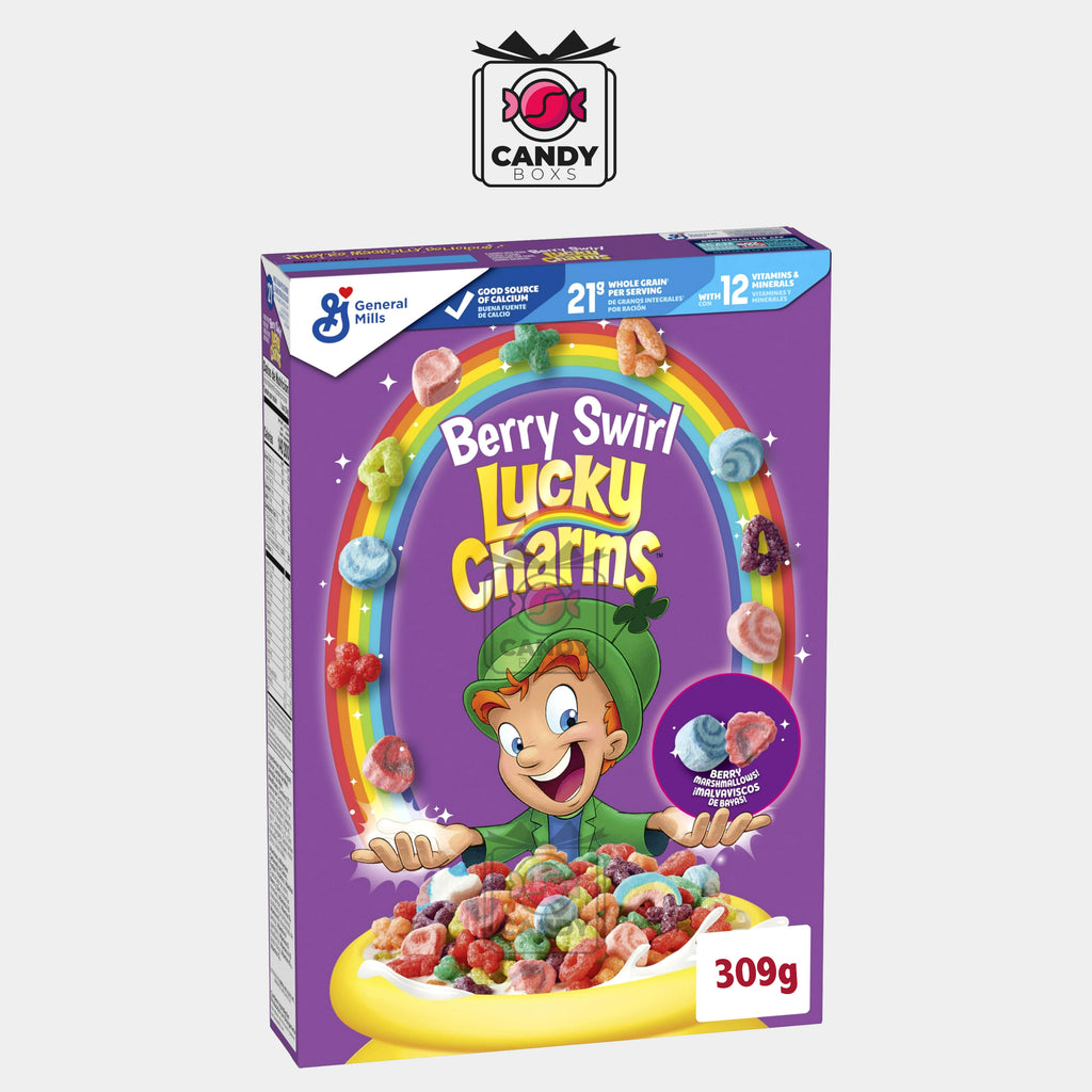 LUCKY CHARMS BERRY SWIRL CEREALS 309G - CANDY BOXS