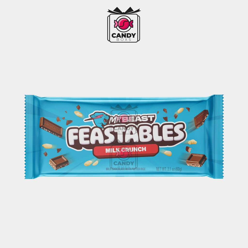 FEASTABLES MRBEAST MILK CHOCOLATE CRUNCH BAR 60G - CANDY BOXS