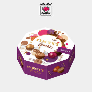 MERCI LOVELIES CREAMY FINEST CHOCOLATE TRUFFLES 185G - CANDY BOXS