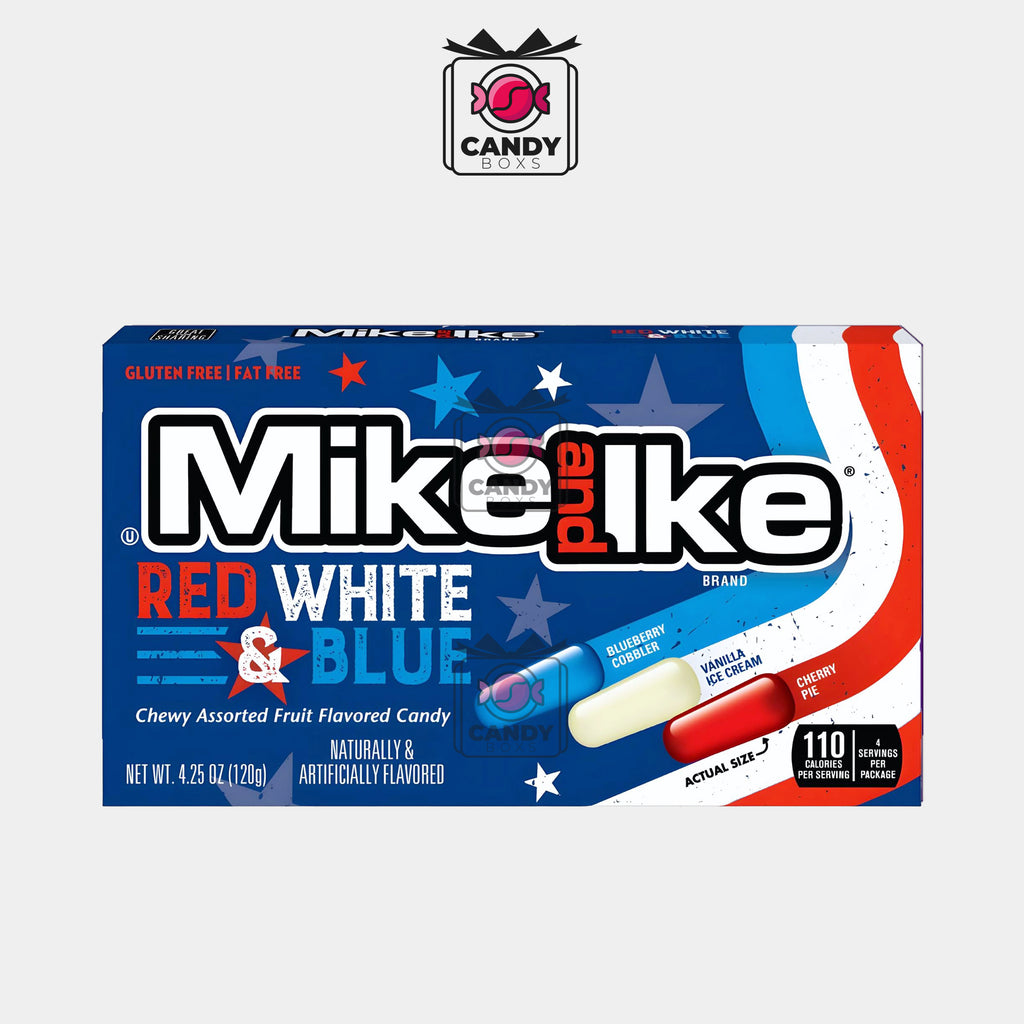 MIKE AND IKE RED WHITE BLUE 120G - CANDY BOXS