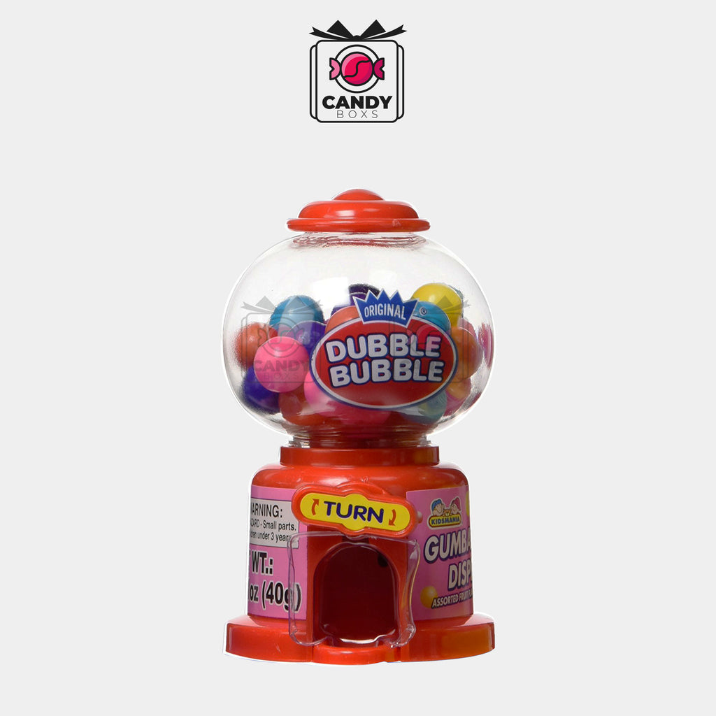 DUBBLE BUBBLE MINI GUMBALL MACHINE CANDY RED 40G - CANDY BOXS