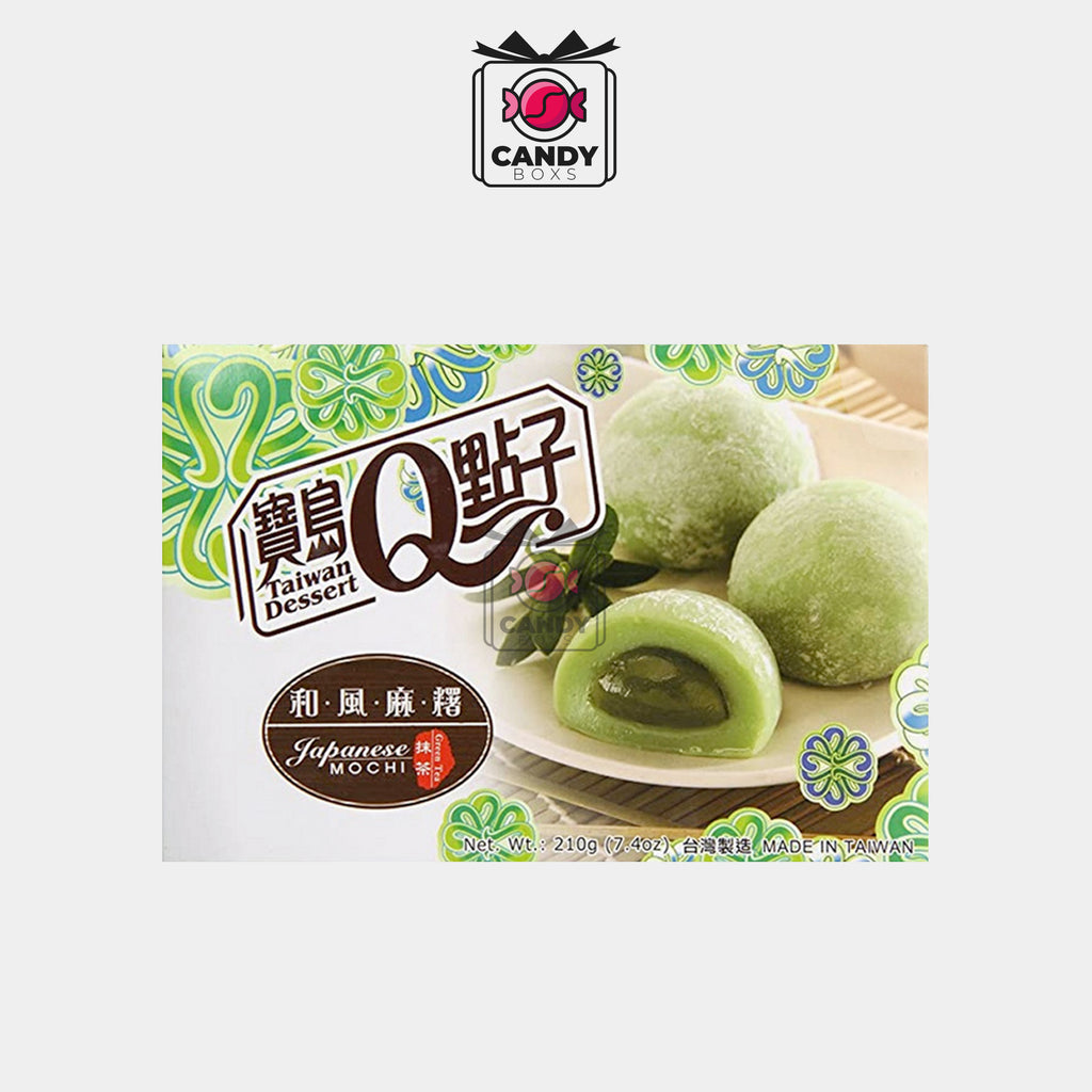 TAIWAN DESSERT JAPANESE MOCHI GREEN TEA FLAVOUR 6 PIECES 210G - CANDY BOXS