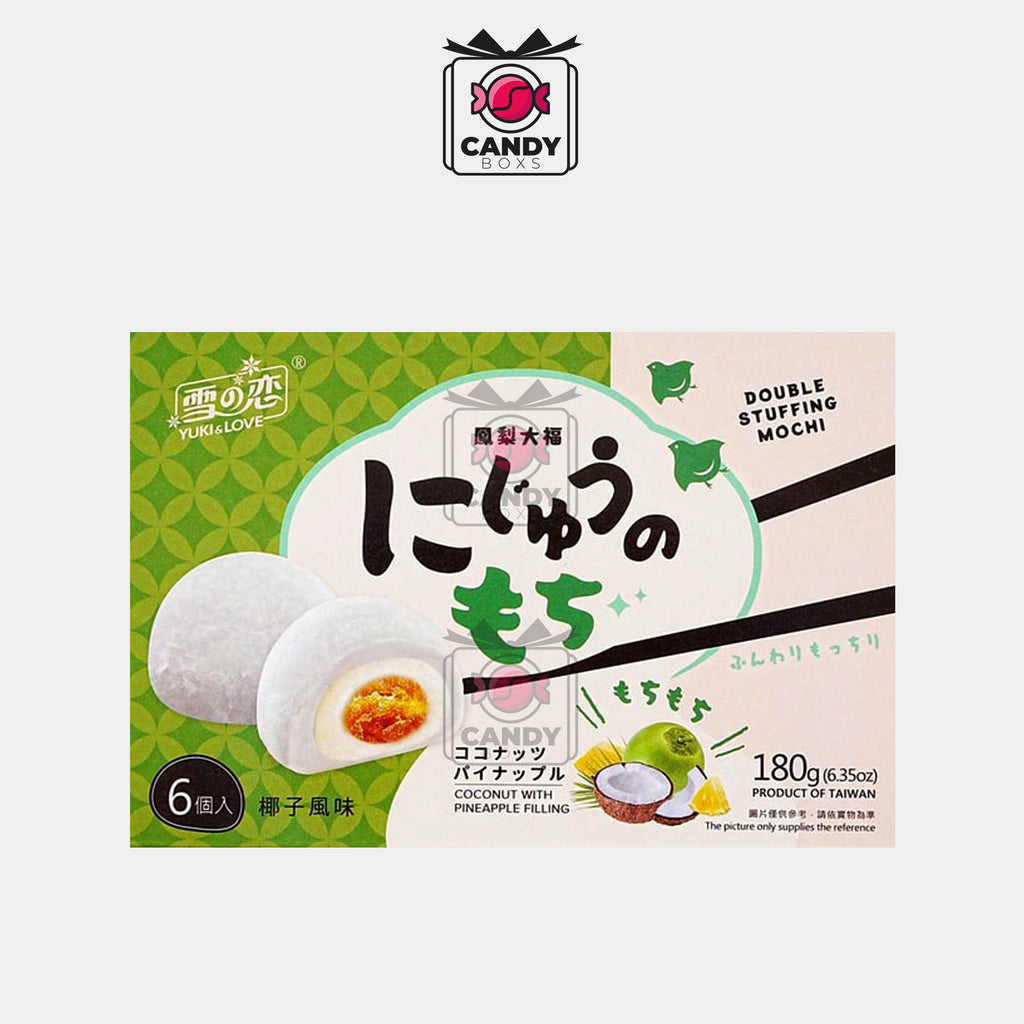 YUKI&LOVE MOCHI COCONUT PINEAPPLE FLAVOR 180G - CANDY BOXS