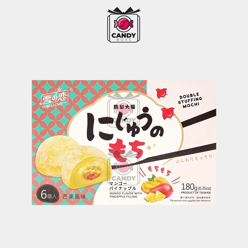 YUKI&LOVE MOCHI MANGO PINEAPPLE FLAVOR 180G - CANDY BOXS