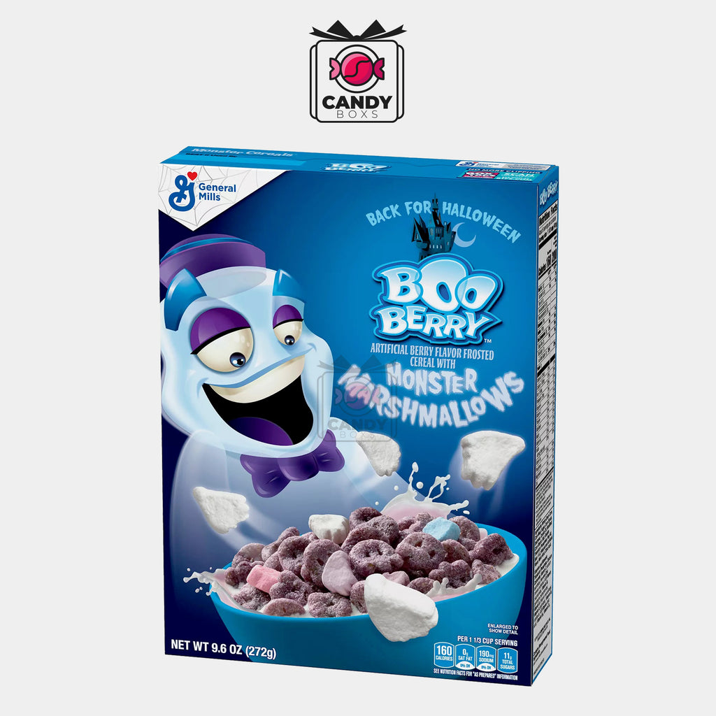 GENERAL MILLS BOO BERRY CEREAL WITH MONSTER MARSHMALLOWS 270G - CANDY BOXS