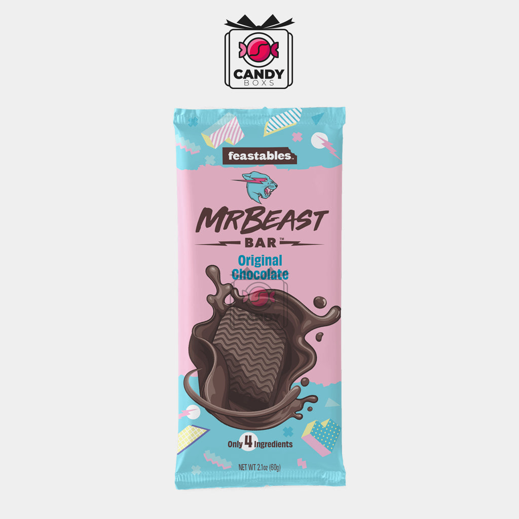 FEASTABLES MRBEAST ORIGINAL CHOCOLATE BAR 60G - CANDY BOXS