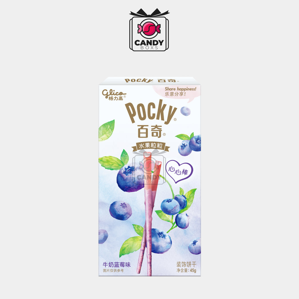 POCKY MILK BLUEBERRY FLAVOR 45G - CANDY BOXS