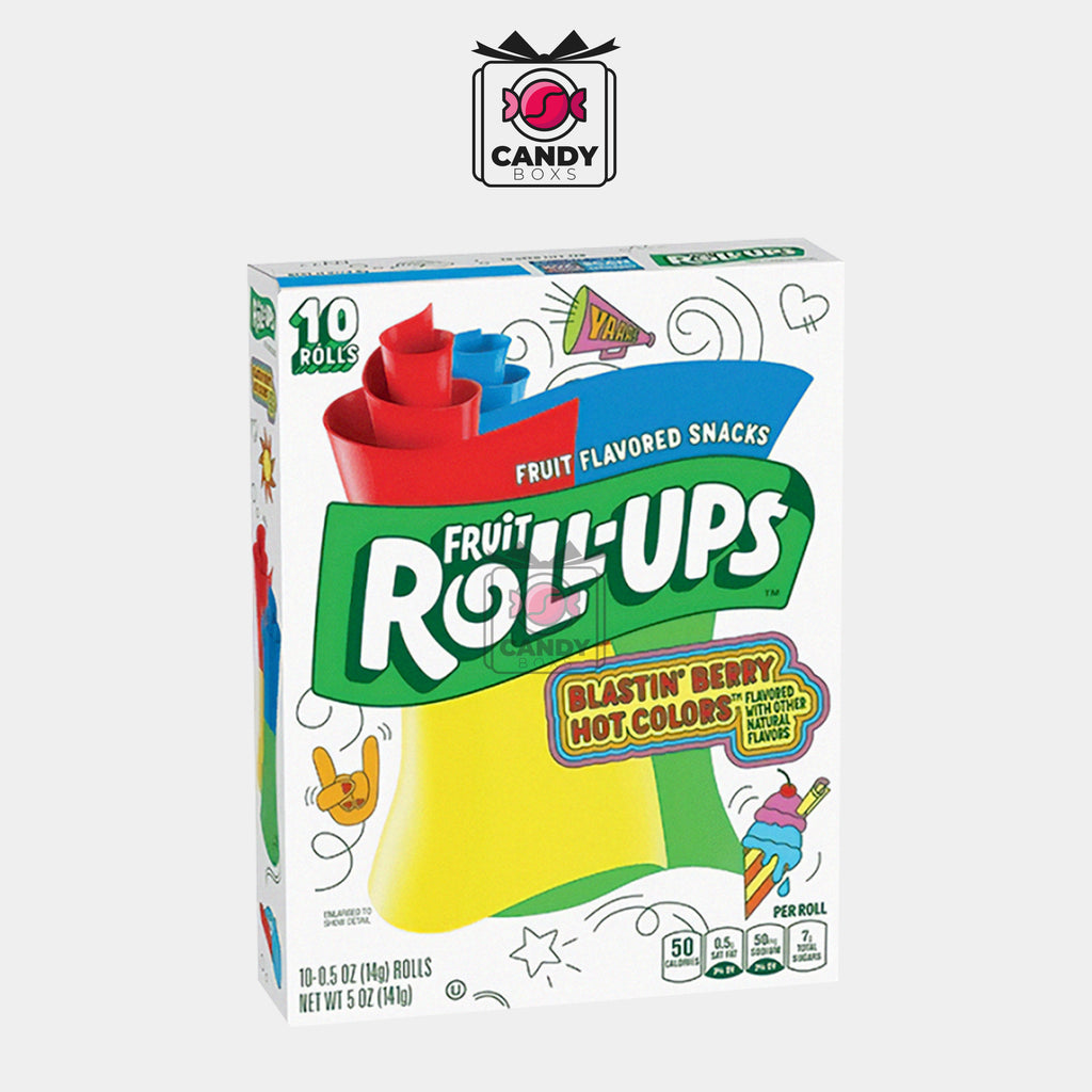 FRUIT ROLL-UPS BLASTIN' BERRY HOT COLORS 141G - CANDY BOXS