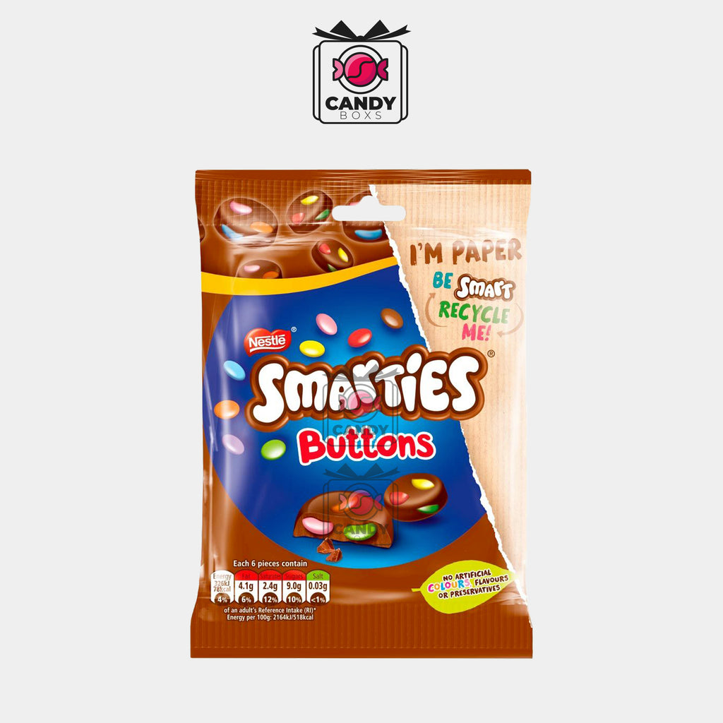 SMARTIES BUTTONS BAG 90G - CANDY BOXS