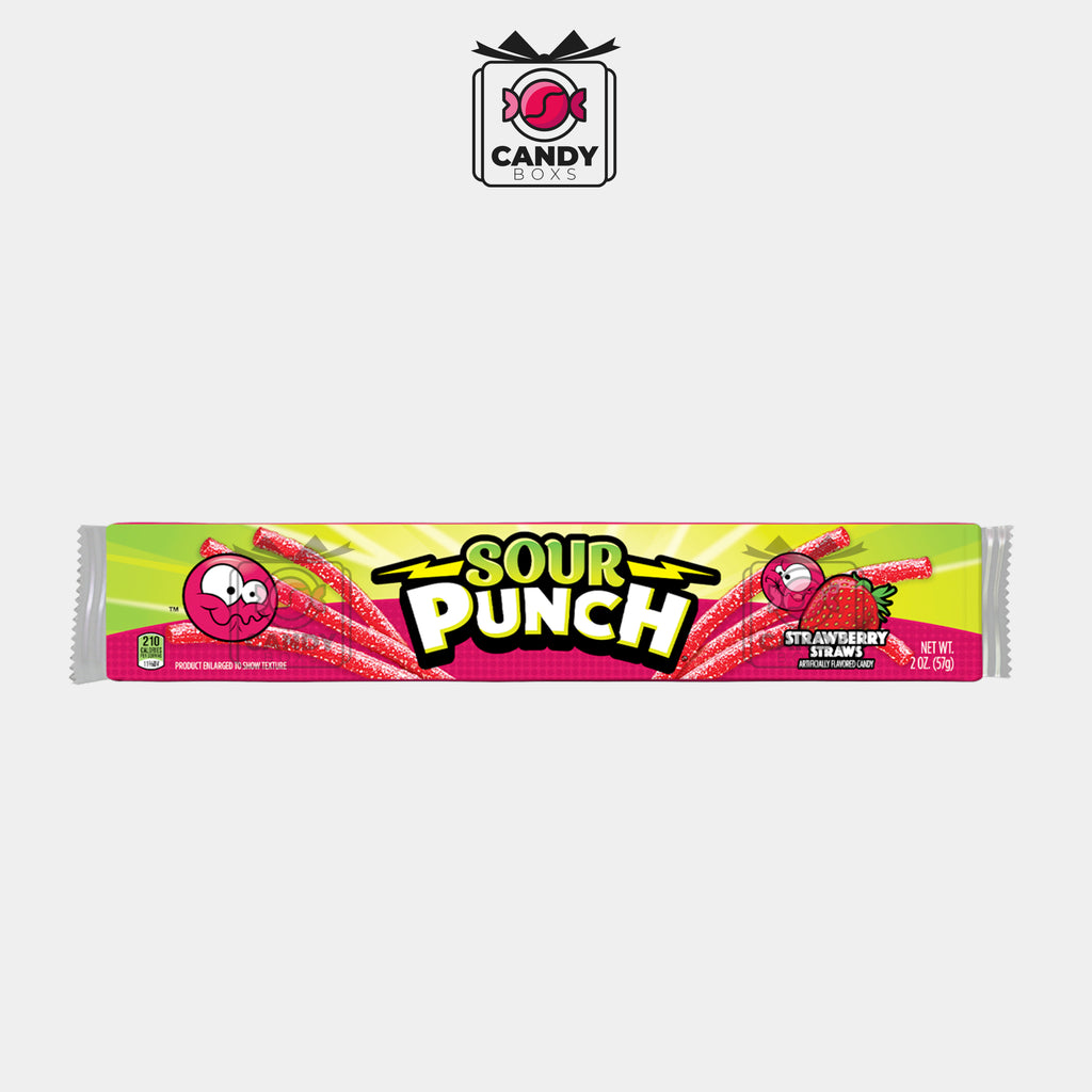 SOUR PUNCH STRAWBERRY STRAWS 57G - CANDY BOXS