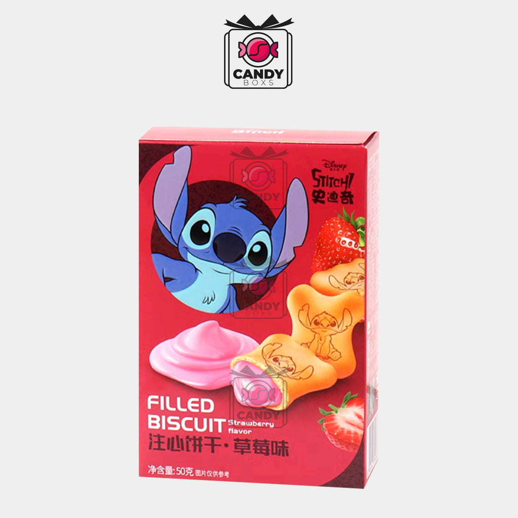 STITCH FILLED BISCUIT STRAWBERRY FLAVOR 50G - CANDY BOXS