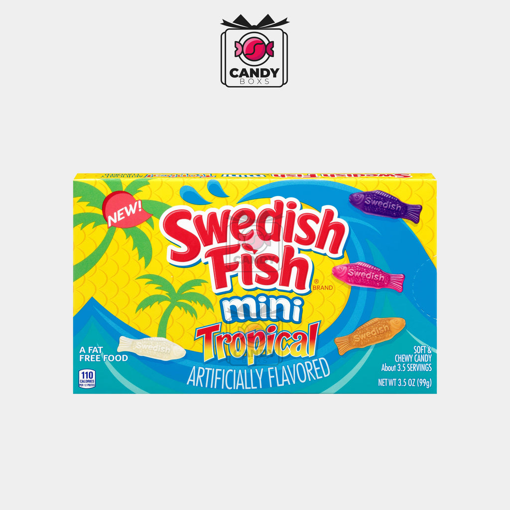 SWEDISH FISH MINI TROPICAL SOFT & CHEWY CANDY 99G - CANDY BOXS