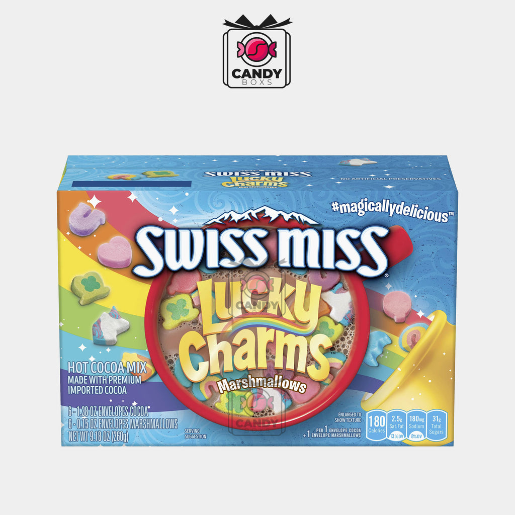 SWISS MISS LUCKY CHARMS MARSHMALLOWS HOT COCOA MIX 260G - CANDY BOXS