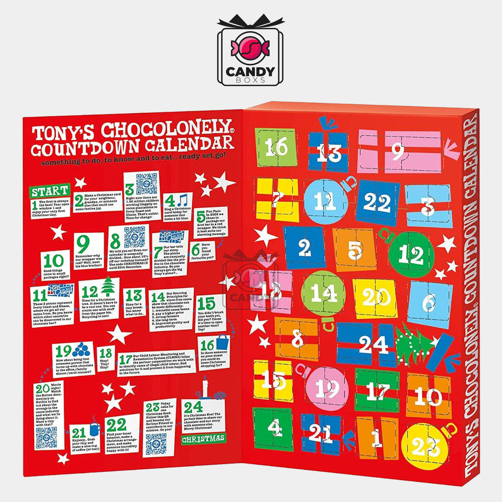 TONY'S CHOCOLONELY COUNTDOWN CALENDAR 225G CANDY BOXS Candyboxs