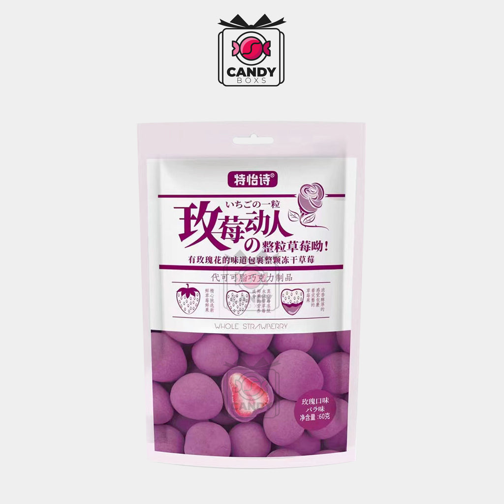 TONYS FREEZE DRIED WHOLE STRAWBERRY IN CHOCOLATE ROSE 60 G - CANDYBOXS