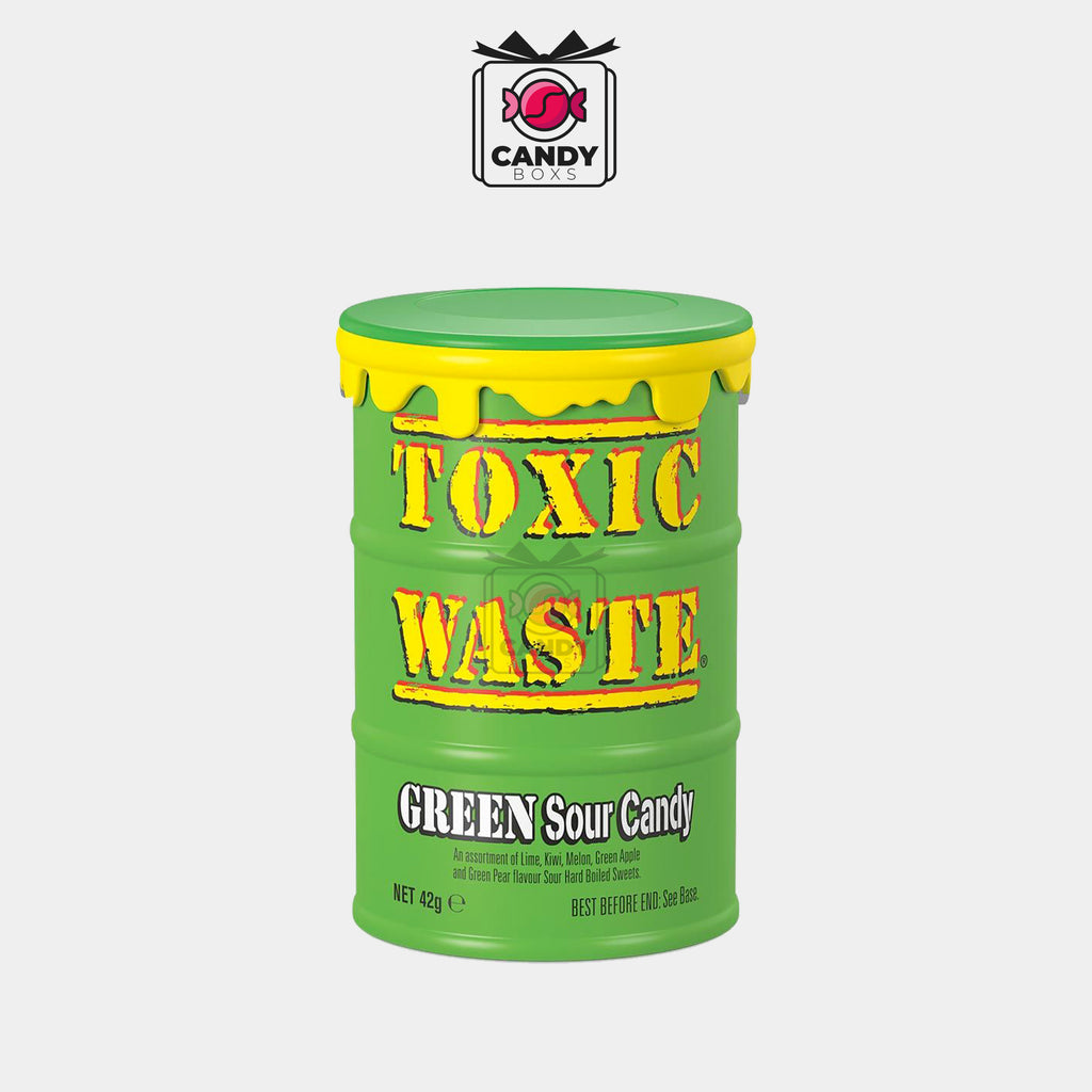 TOXIC WASTE GREEN SOUR CANDY 42G - CANDY BOXS