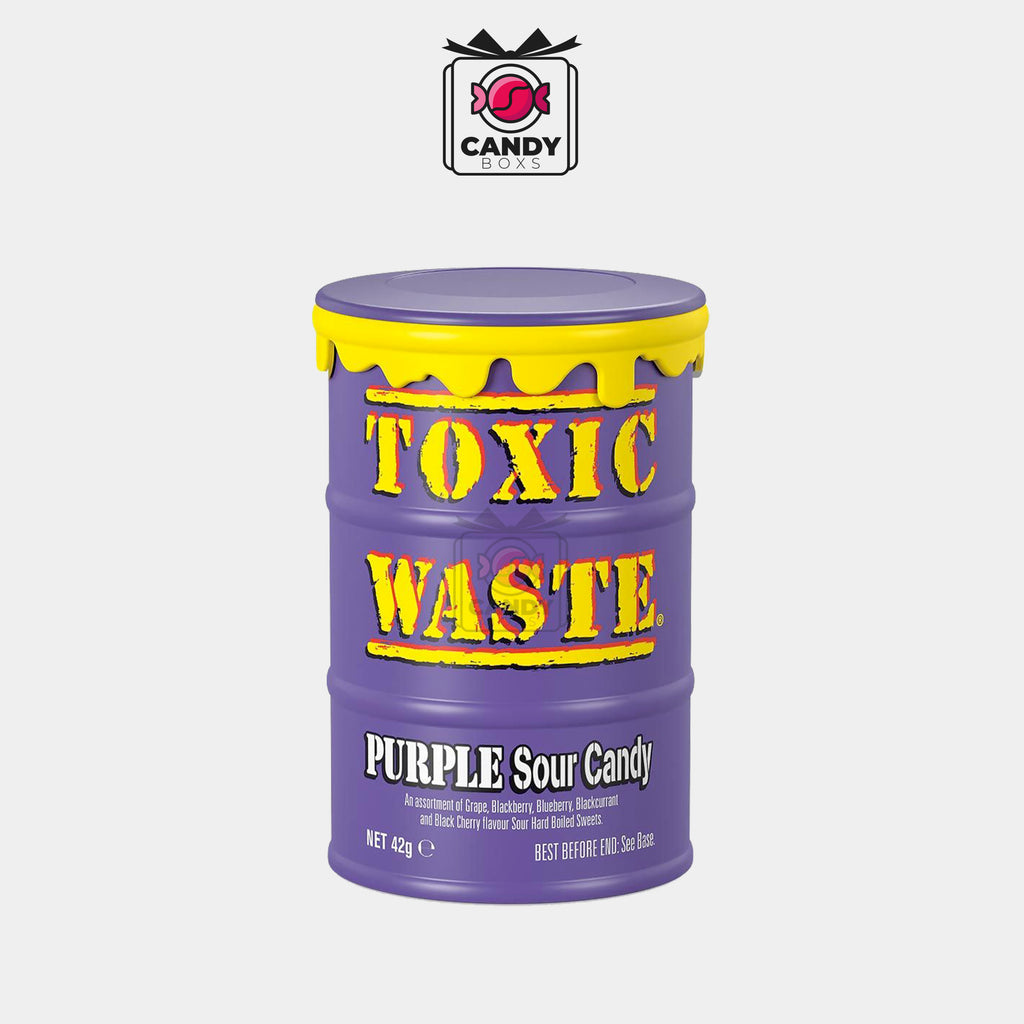 TOXIC WASTE PURPLE SOUR CANDY 42G - CANDY BOXS