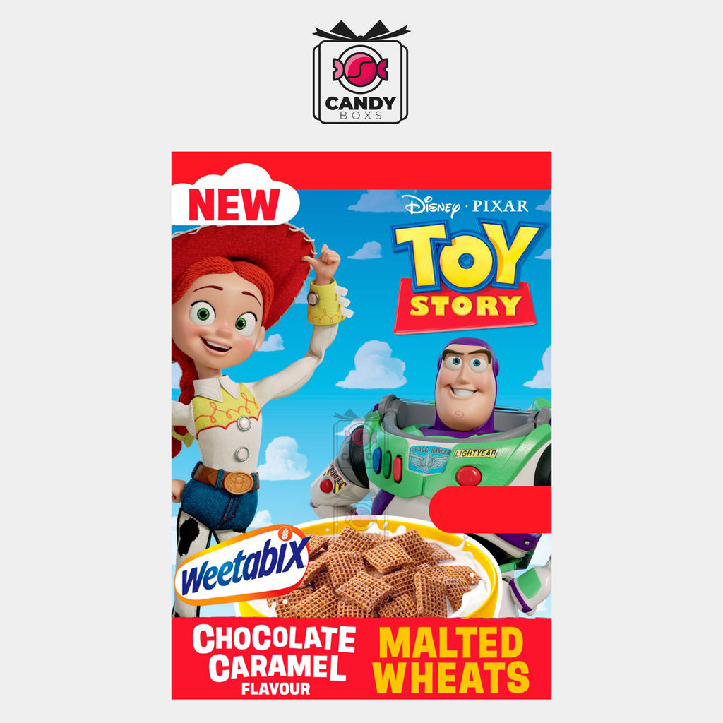 WEETABIX DISNEY PIXAR TOY STORY CHOCOLATE CARAMEL FLAVOUR MALTED WHEATS 500G - CANDY BOXS