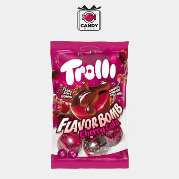 TROLLI FLAVOR BOMB CHERRY COLA GUMMY BALLS 75G - CANDY BOXS
