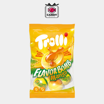 TROLLI FLAVOR BOMB MANGO GUMMY BALLS 75G - CANDY BOXS