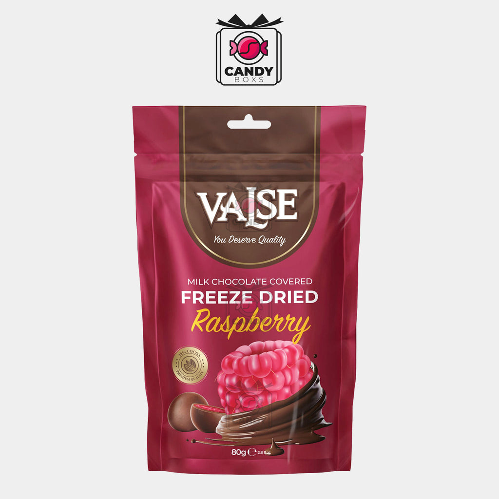 VALSE FREEZE DRIED RASPBERRY & MILK CHOCOLATE 80G - CANDY BOXS