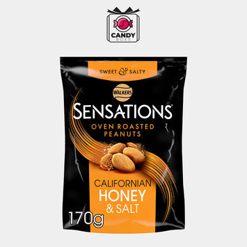 WALKERS SENSATIONS HONEY & SALT ROASTED SHARING PEANUTS 170G - CANDY BOXS