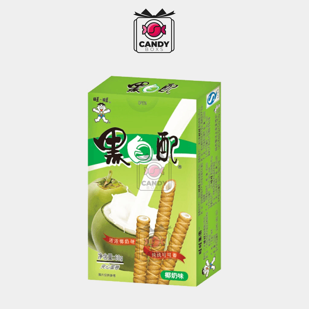 WANT WANT COCONUT CREAM ROLLED WAFERS 56G - CANDY BOXS