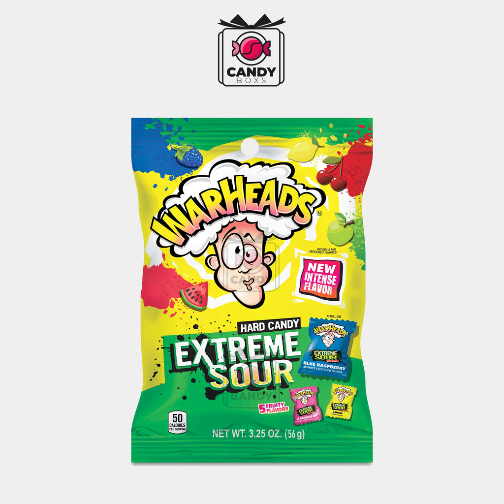 EXTREME SOUR HARD CANDY ASSORTED FLAVORS 56G - CANDY BOXS