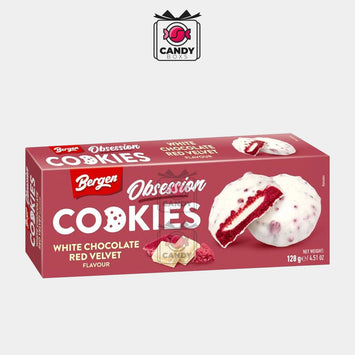 BERGEN OBSESSION COOKIES WHITE CHOCOLATE RED VELVET 128G - CANDY BOXS - Candyboxs