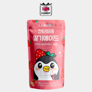 CANTABILE KOREAN POUCH DRINK STRAWBERRY ADE 230ML - CANDY BOXS - Candyboxs